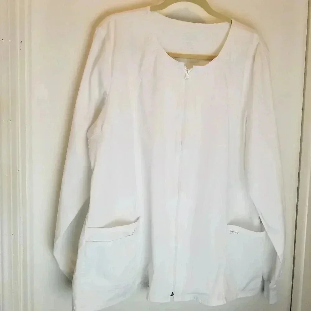 Cherokee Authentic Workwear White Scrub Jacket Sz 2XL